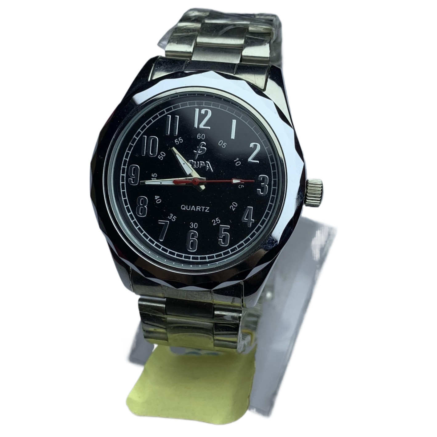 Attractive Design Round Black 1,2,34 Numbering Dial Stainless Steel Silver Chain Waterproof Best Quality Fashionable Wrist Watch For Men
