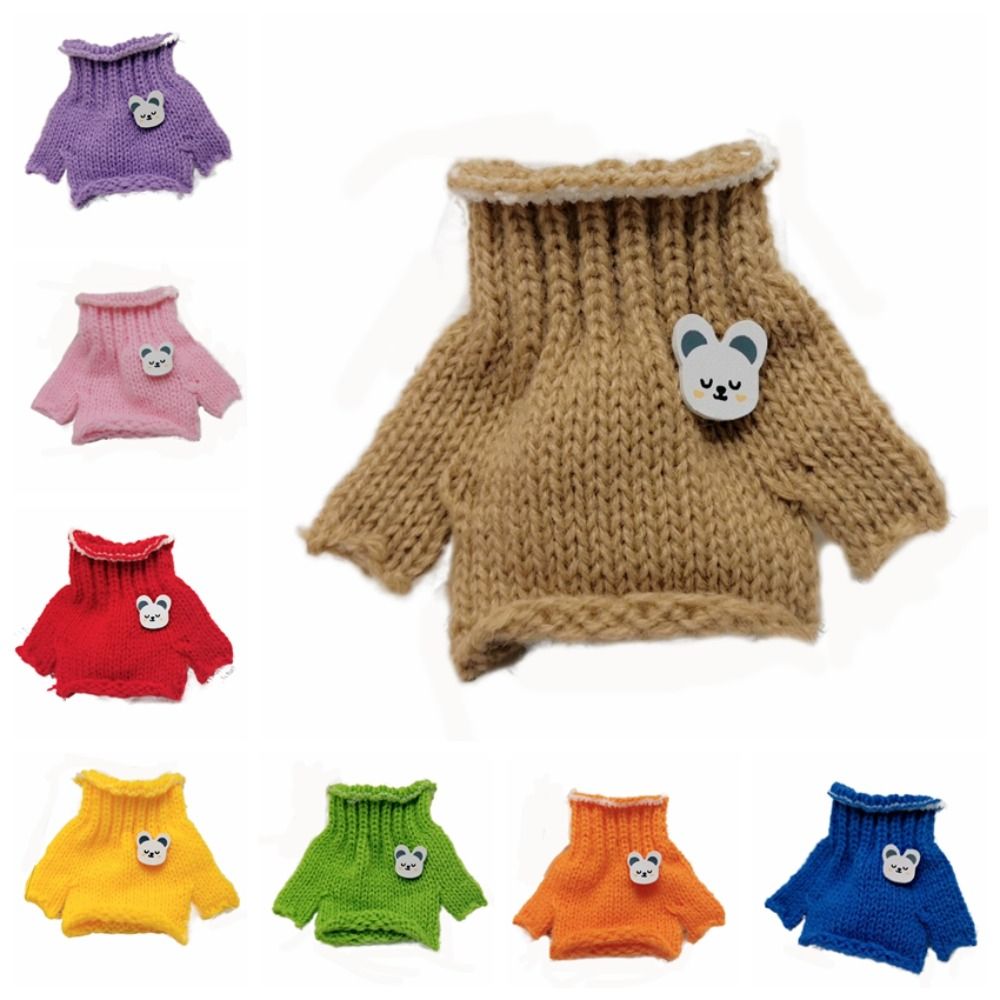 Funny Fashionable Doll Sweater Clothes for 14cm Wallace Gromit Dog Cute Rib Knitting Child Birthday Gift Toy All-match Doll Accessories Girls