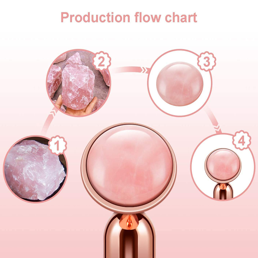 Sales promotion 4 in 1 Vibrating Rose Quartz Roller Face Roller Eye Massager Jade Roller T/V Shaped Face Lifting Slimming Beauty Care Massager