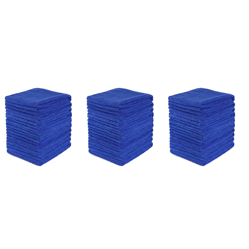 Wurrpopy-300Pcs Absorbent Microfiber Towel Home Kitchen Washing Clean Wash Cloth Towel Blue