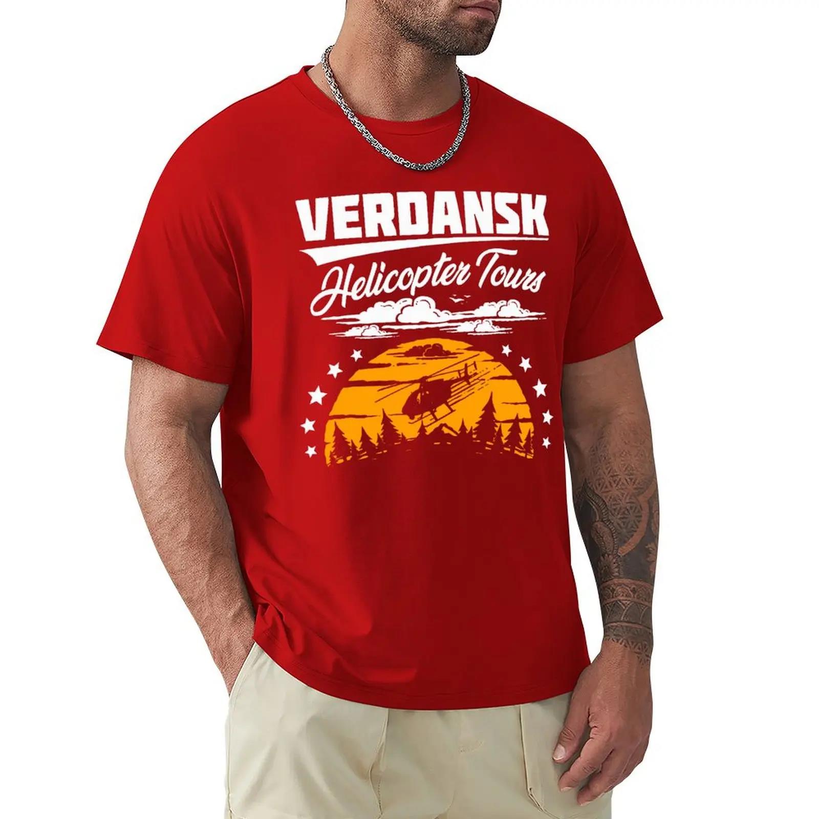 HOT Men COD Black Ops Cold War Adventure Games Black T-Shirt Warzone Verdansk Helicopter Tours Classic Pure Cotton Tees Harajuku
