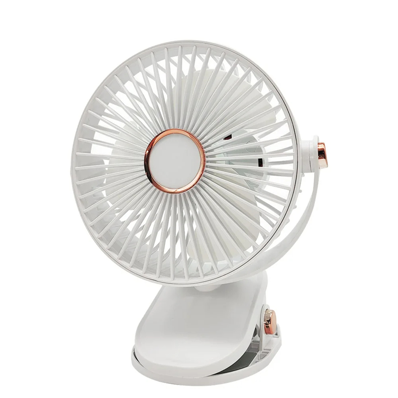 Portable LED Camping Fan with Night Light USB Rechargeable Desk Fan Silent Adjustable for Bedroom Office Outdoor,White
