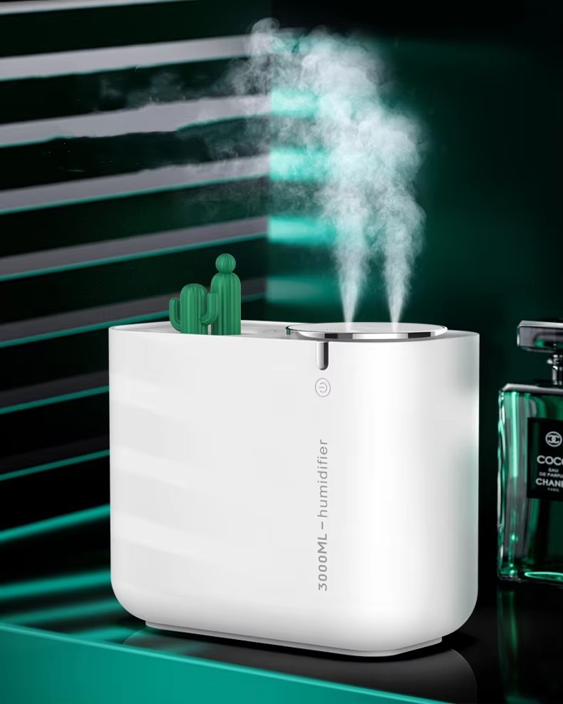 Humidifier 3000ML Capacity, USB Powered Cool Mist Humidifier, Large Volume Humidifier, White