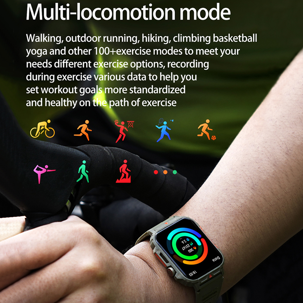 Bizzy 2024 New Smart Watch Men 1.95 Inches Bluetooth Call IP68 Waterproof Sport Mode Health monitoring Smartwatches For Huawei Xiaomi