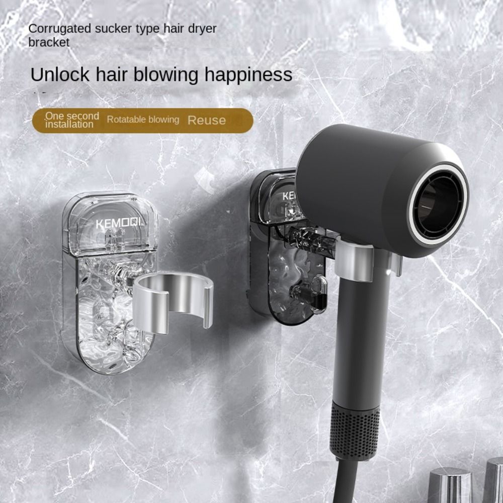 Creativity Plastic Hair Dryer Storage Rack Multifunctional Bathroom Bracket Wall-mounted Bracket No Punching Required Universal Hair Dryer Rack