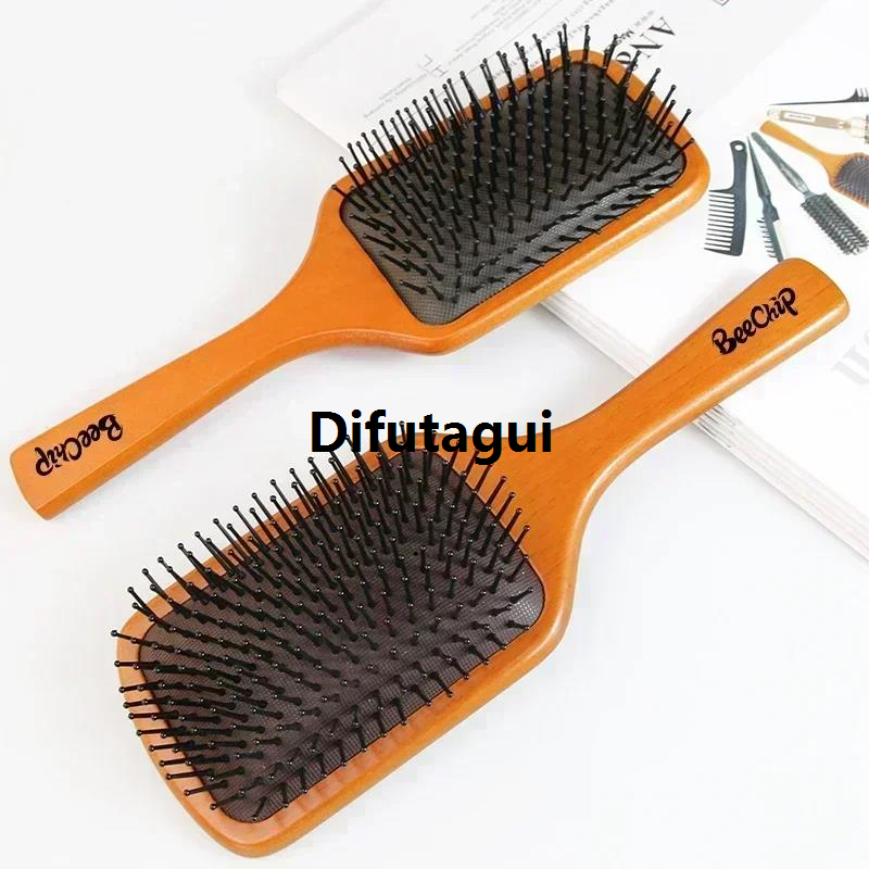 Difutagui High-end care, massage airbag, wooden comb, scalp, female curly 2025 New hair, home anti-static hair loss, large board makeup comb