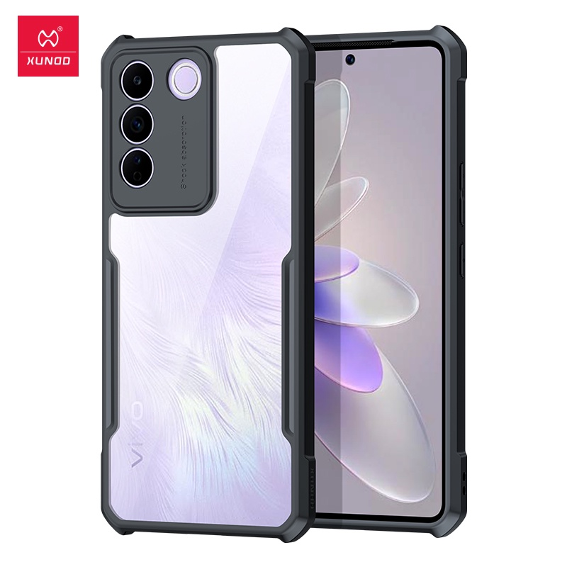 For Vivo V27 / Pro 5G Casing Original Xundd Phone Case Anti Fingerprint Transparent Back Cover Airbag Shockproof Protective Shell