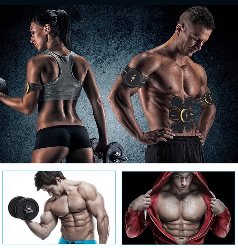 Wenefang 3 in 1 Six 6 Pack EMS ABS Fit Wireless Body Fashion Gym Workout Slim Tummy Fitness SIXPAD