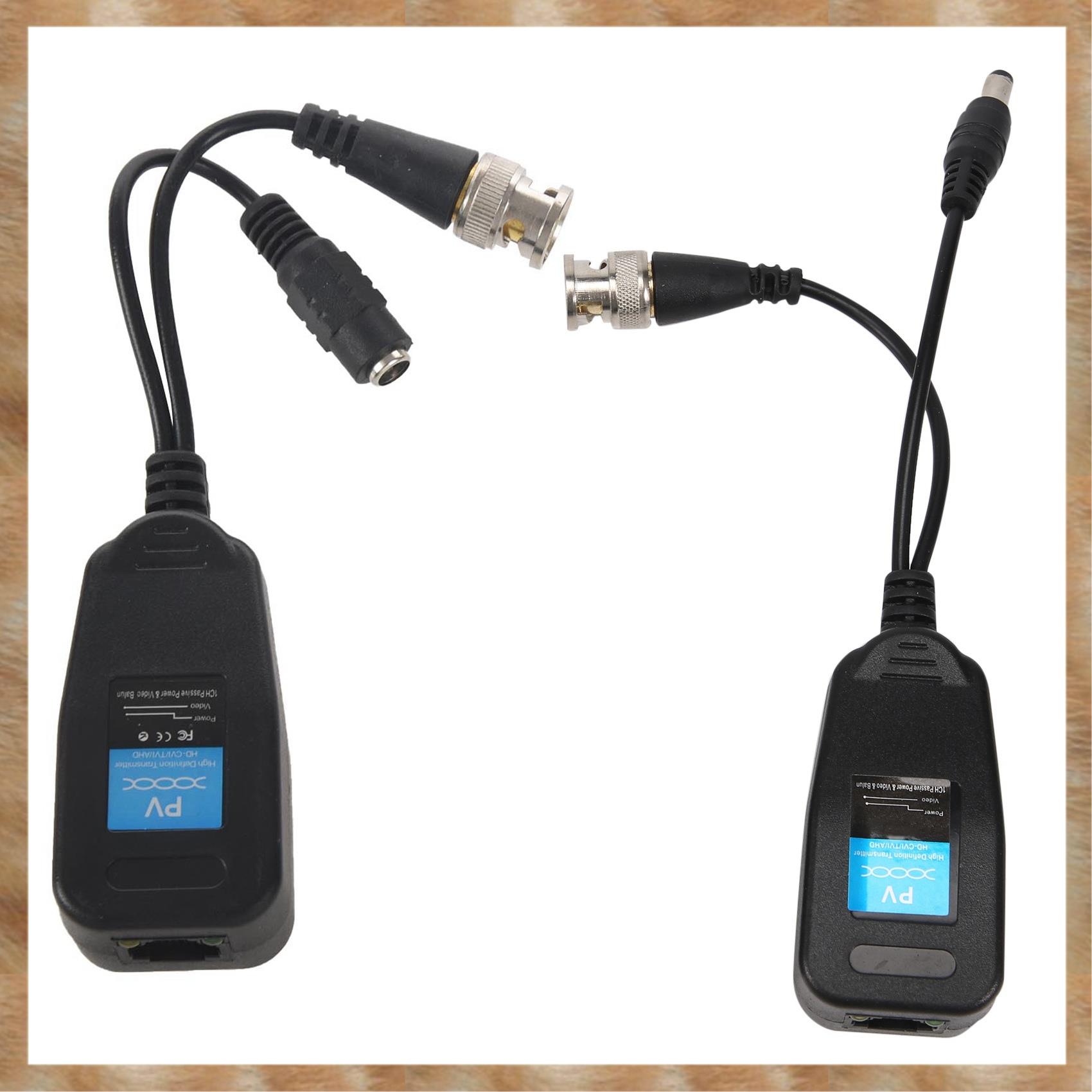 Kqueebee HD-CVI/TVI/AHD Passive Video Balun with Power Connector and RJ45 CAT5 Data Transmitter 1 Pair