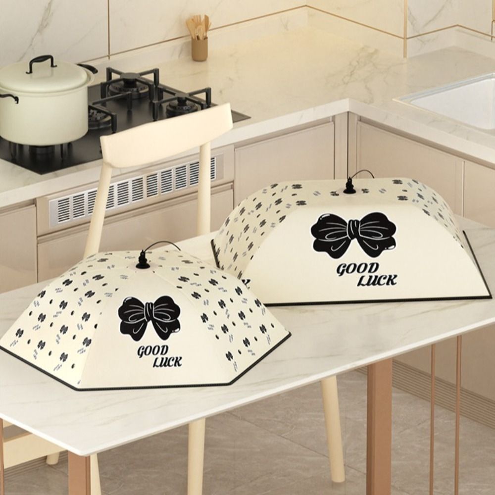 Picnic Protect Foldable Leftover Food Covers Collapsible Bowknot Dish Cover Guard Anti-fly Dustproof Food Tent Kitchen Gadgets