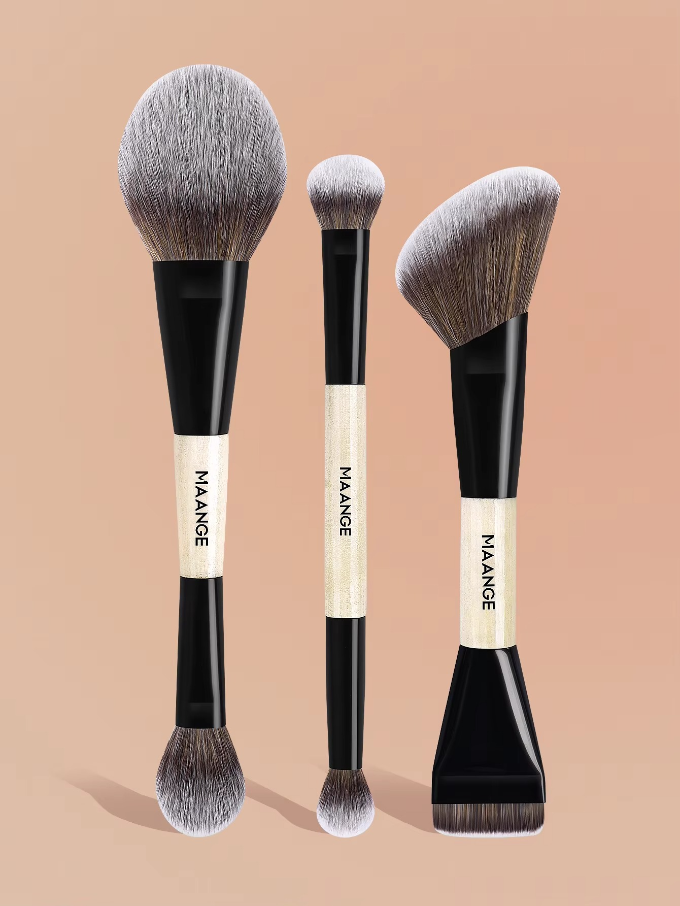 MAANGE 3Pcs Professional Double-Headed Foundation Brush Concealer Makeup Brushes Set HZS2517655-BH
