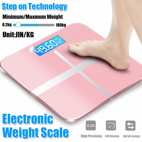 Glass High Accuracy LCD Electronic Digital Body Weight Weighing Scale With Temperature Indicator
