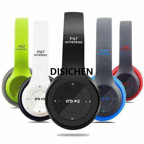 DISICHEN BUFONA P47 Wireless Sports Headphone Over The Head Bluetooth Headset Foldable Headband Handsfree with Calling Function+ Fm/Aux Line TF Card MP3 Player Earphone Affordable