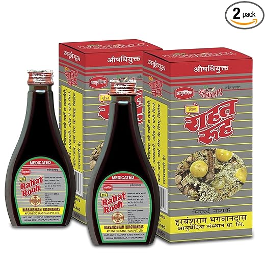 FR-SM 500 ml Bottle Size Rahat Rooh Ayurvedic Medicated Oil for Headache & Migraine Relief, Herbal Formula to Reduce Head Pain, Eye Strain, Anxiety & Stress, Relaxing Scalp Champi Care Medicated Oil Solution for Hair growth, Makes Hair Thicker, Smoother,