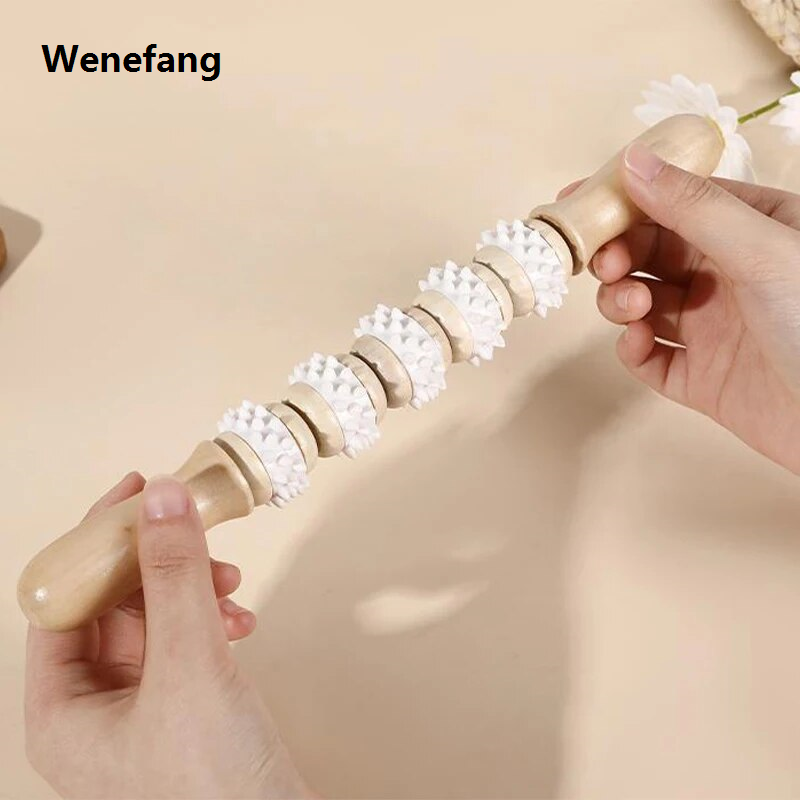 Wenefang Wooden Massage Roller Fat Reducing Body Shaping Tools Whole Body New Massage Tool Meridian Massage Stick Promote Blood Circulation