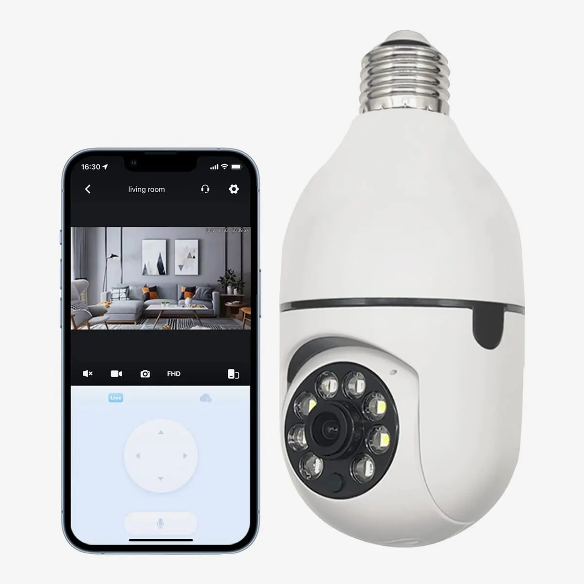Electrohub WiFi Panorama Bulb Camera 360° HD Security Camera | Wireless CCTV Bulb with Night Vision, Motion Detection & Two-Way Audio | Smart Home Surveillance Camera for Indoor Security | Easy Install | Shoppoint - image 1
