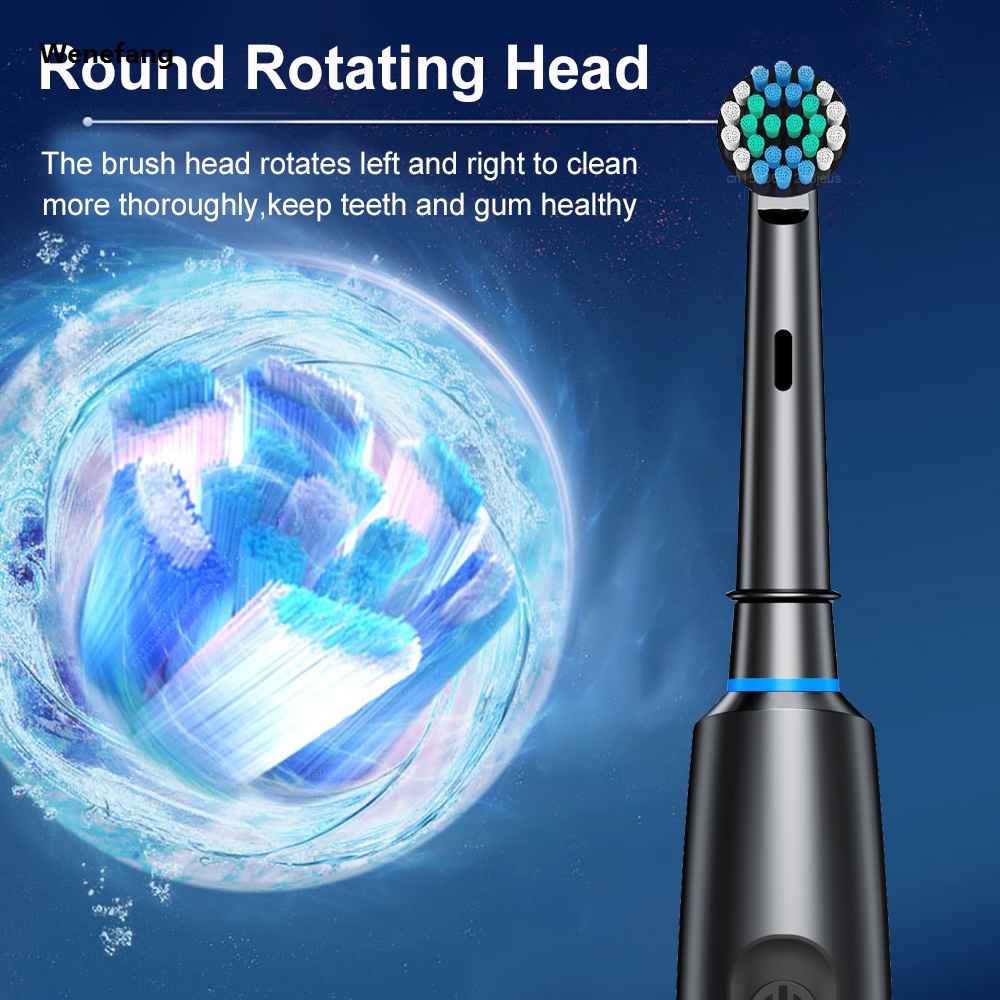 Wenefang Electric Toothbrush Rotary Rechargeable Electric Toothbrush for Hot Selling Adults Rotating Electric Toothbrushes with 8 Soft Brush Heads