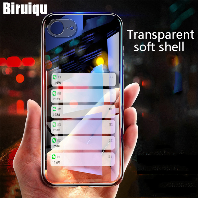 Biruiqu For iPhone 16e Back Cover Soft Casing Transparent TPU Simple Case Covers