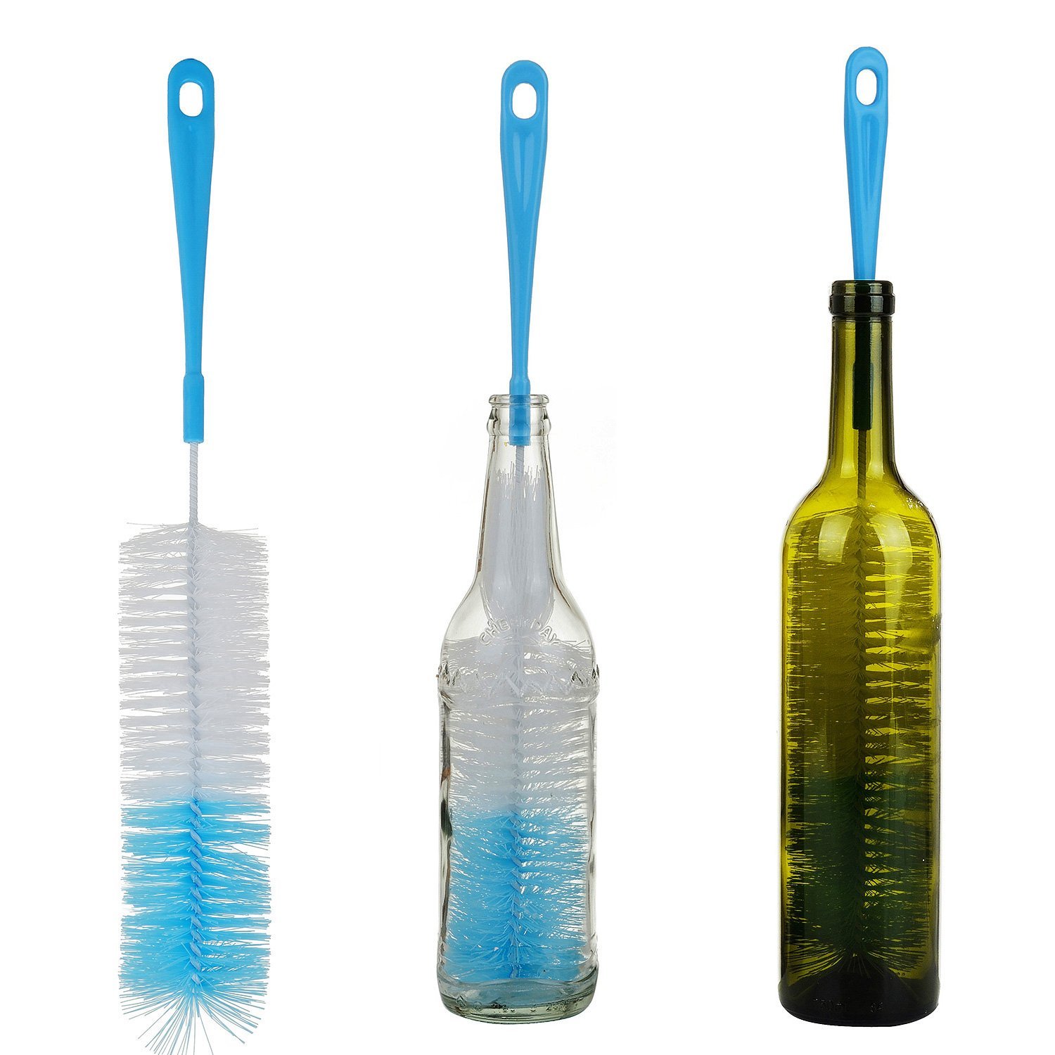 Long Handle Silicone Bottle Cleaning Brush - Set Of 2