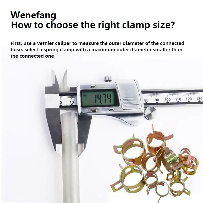 Wenefang 50 Pcs Fastener 5mm 6mm 7mm 8mm 9mm Spring Clip Fuel Water Line Fashion Hose Pipe Air Tube Clamps Fuel Water Tube Clamps Fastener
