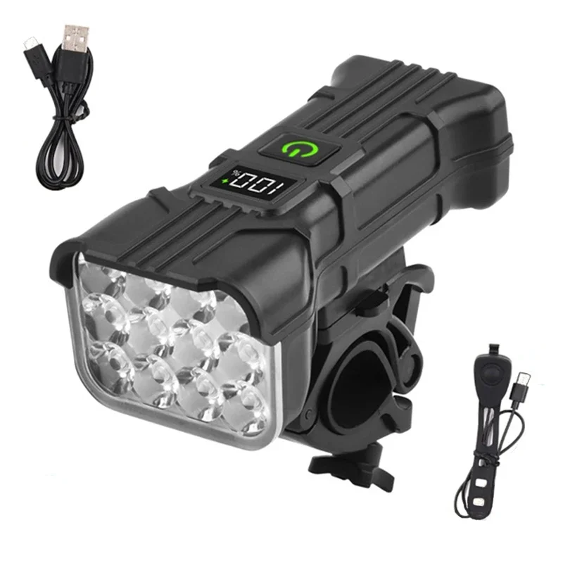 Bicycle Headlights with Horn 12 LED Bicycle Front Flashlight 140dB Loudly Speakers USB Rechargeable Waterproof Bike Lamp Bells Bles Online DZ-CYC