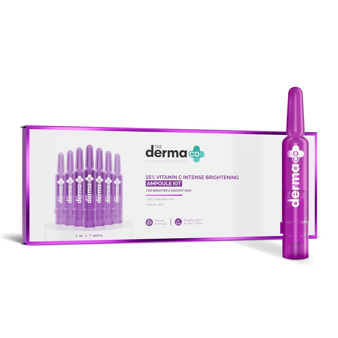 THE DERMA CO 15% VITAMIN C INTENSE BRIGHT AMPOULE KIT - 14ML