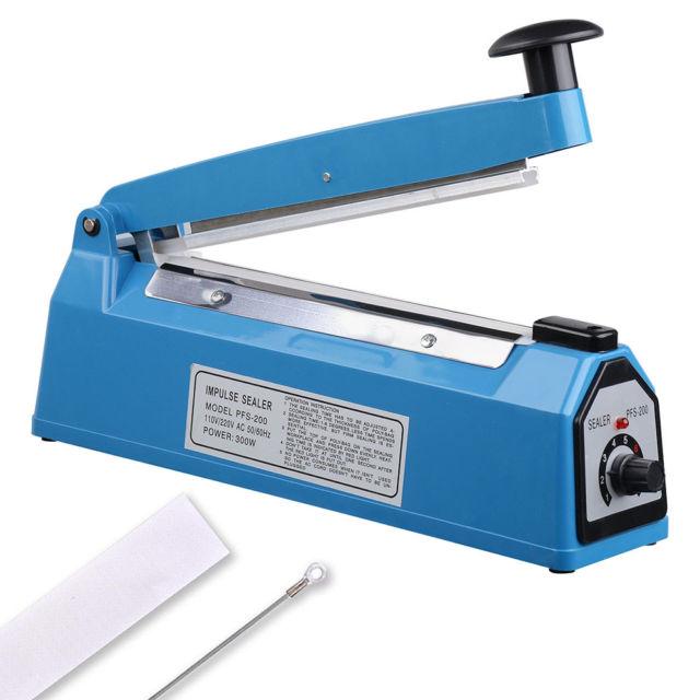 8″ Impulse Heat Sealer 200Mm Electric Plastic Tubing Poly Bag Sealing Machine