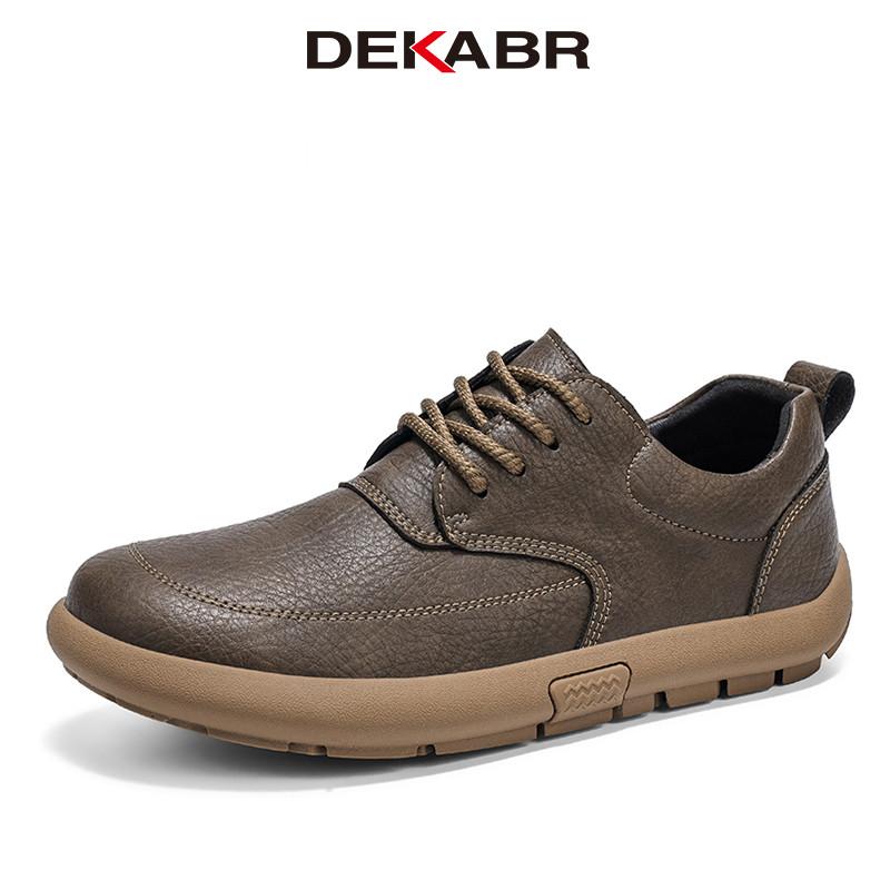 DEKABR Men Spring Summer Autumn Wide Toe Lace Up Daily Casual Shoes Non Slip Comfort Flexible Everyday Footwear