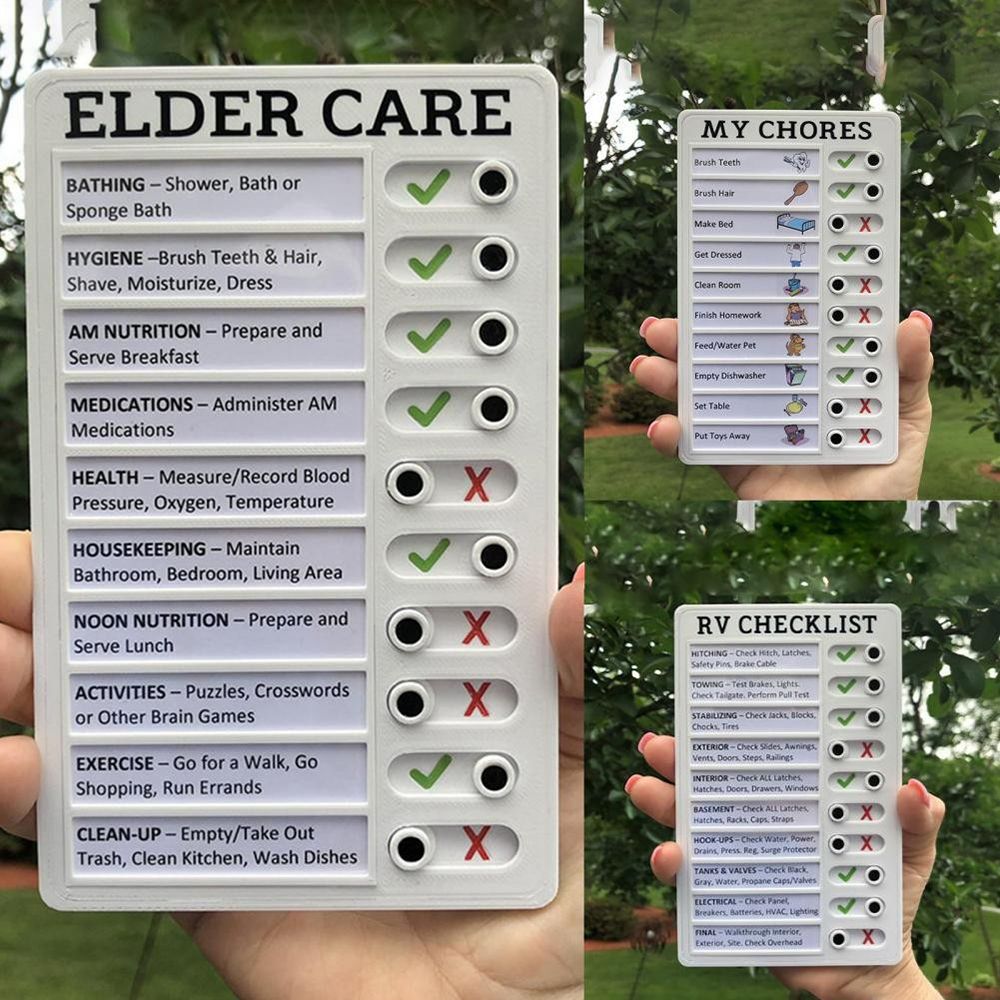 Wall Hanging ELDER CARE Portable MY CHORES Reminding Time Managemant Planing Home Note Board Memo Boards