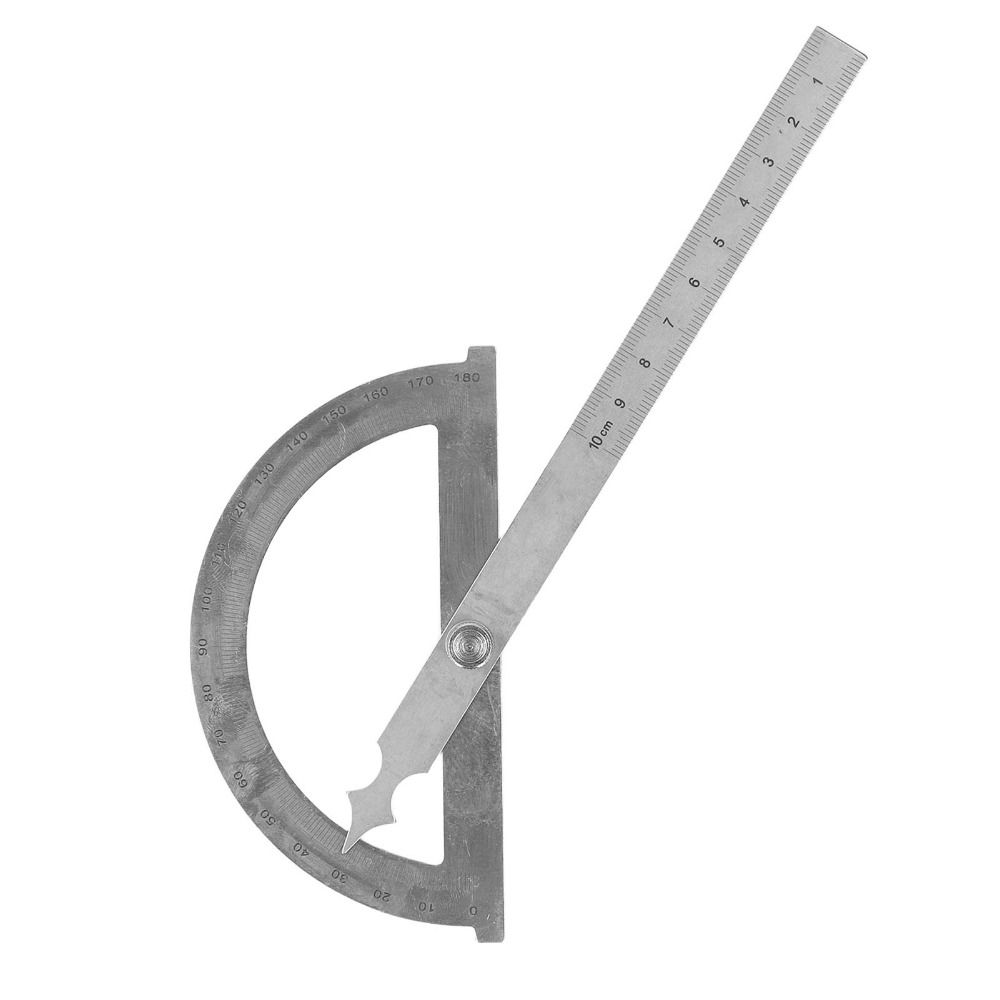 Durable Stainless Steel Stainless Steel Protractor 180 Degrees 0 to 8cm Range Multifunctional Angle Gauge Angle Finder Ruler Construction Measuring