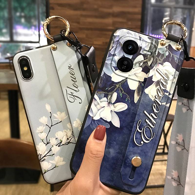 Dirt-resistant protective Phone Case For VIVO IQOO Z9X 5G Soft case Kickstand Phone Holder ring Fashion Design Flower