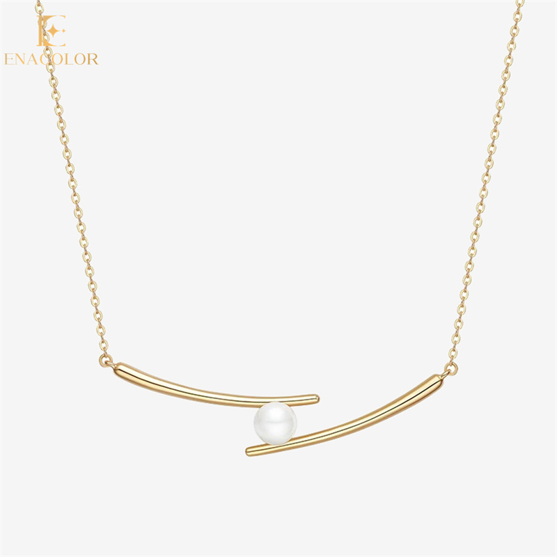 Enacolor Korean Ins Girl Circle Pendant Necklace for Girls New 2026