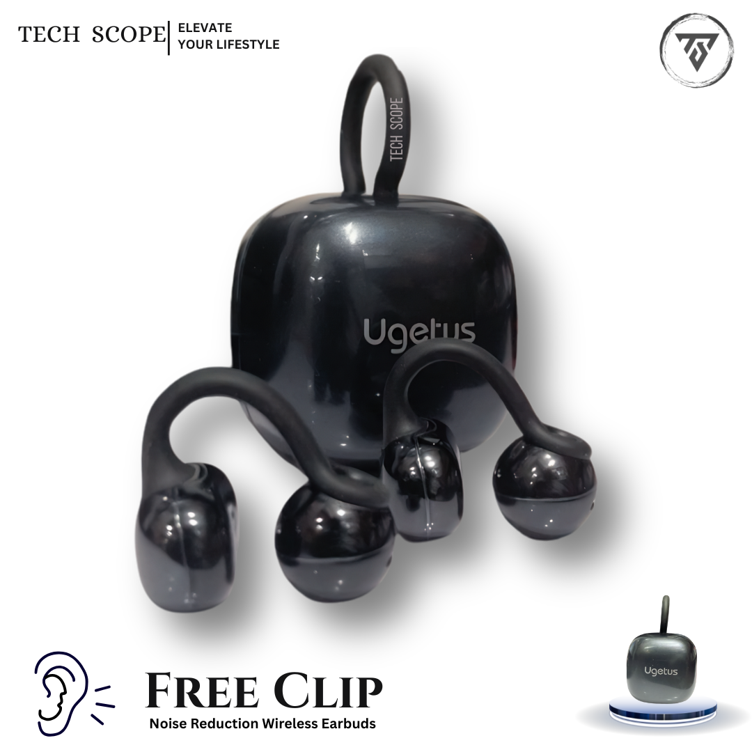 Ugetus Free Clip Earbuds Wireless Bluetooth Earbuds | Open Ear Clip Design | 24Hr Playtime | Clear Sound | Comfortable Fit