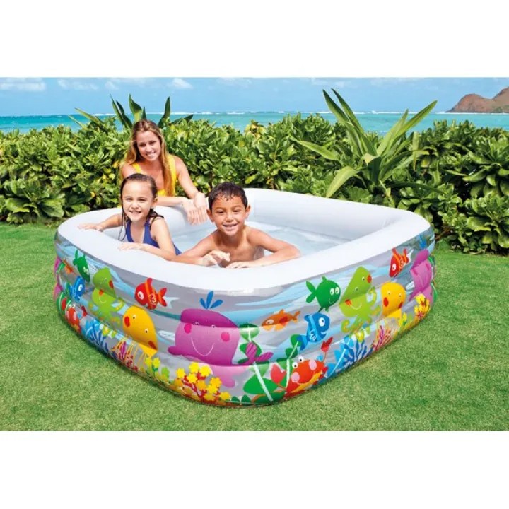 Clearview Aquarium Pool 62.5in x 62.5 in x 19.5in - For Babies | Portable Inflatable Swimming Pool For Babies |