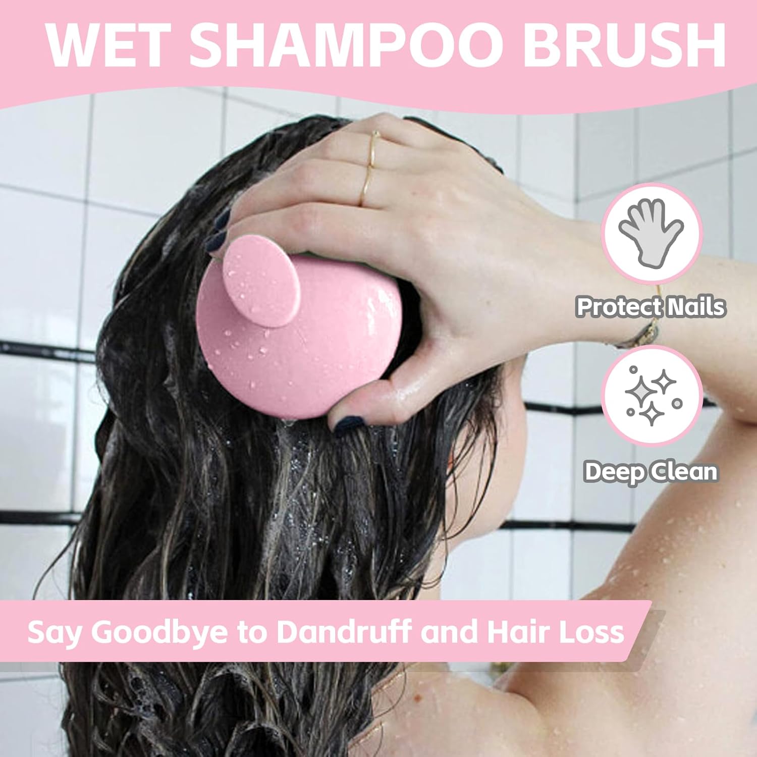 1Pcs Hair Scalp Massager Shampoo Brush with Soft Silicone Head Massager Scalp Massage Brush