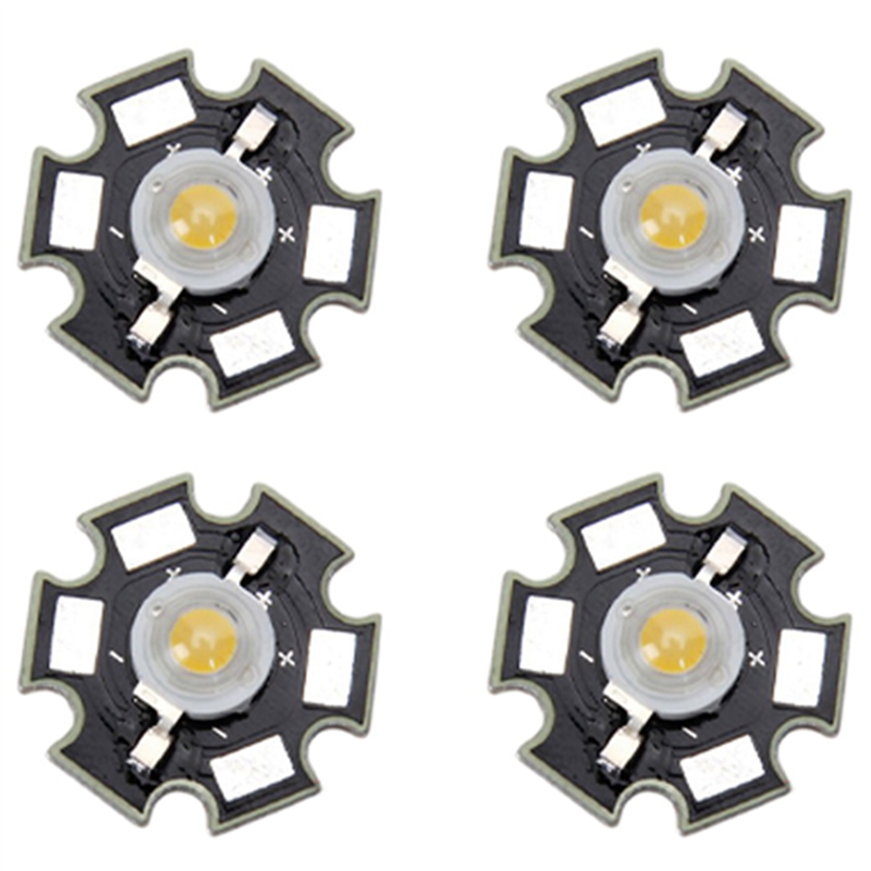 (GGBR) 4X 3W High Power Star LED Light Lamp Bulb (White)