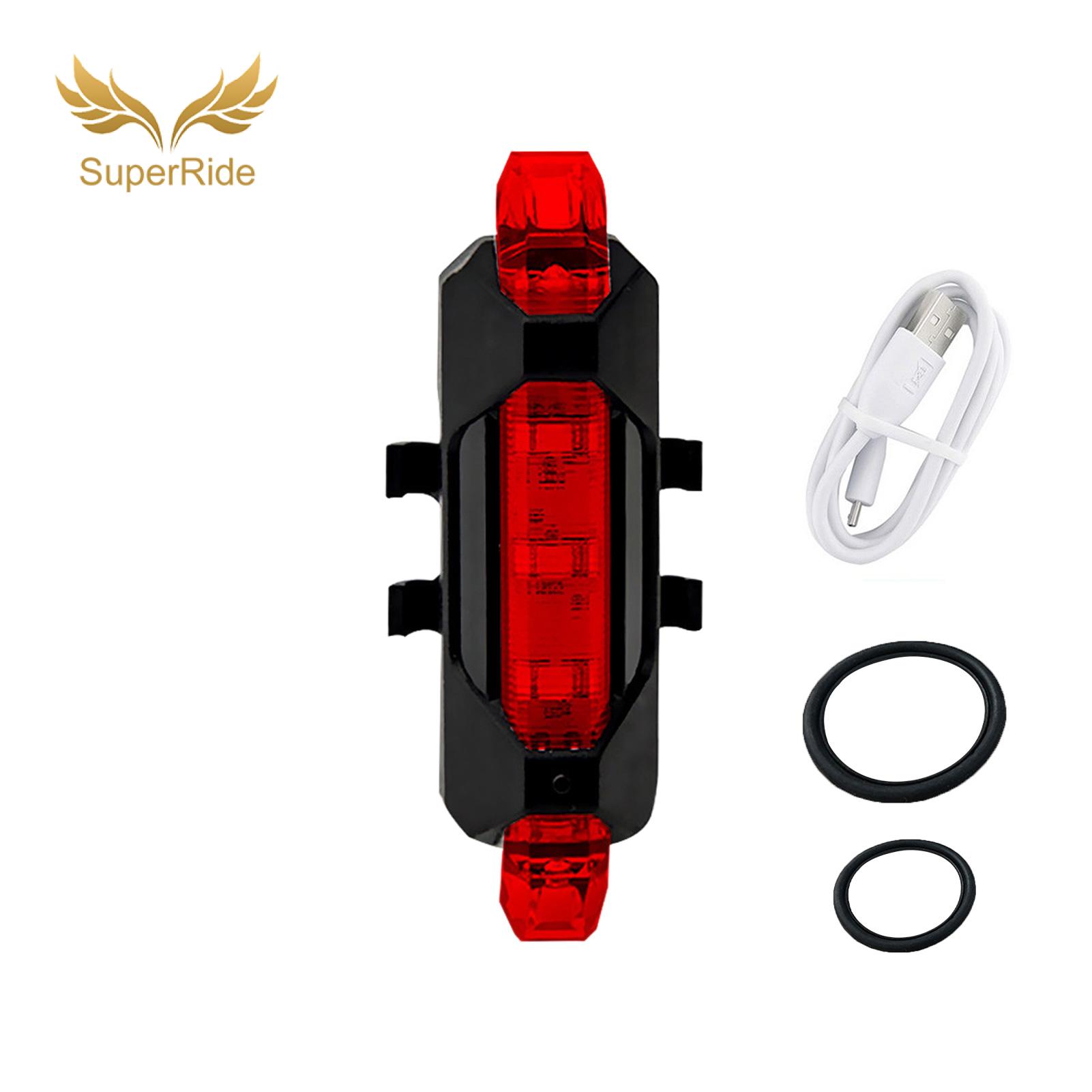 SuperRide High Lumens Bike Tail Light Ultra Bright Usb Rechargeable Bike Tail Light for Safe Cycling Waterproof Rear Flashlight for Bicycle
