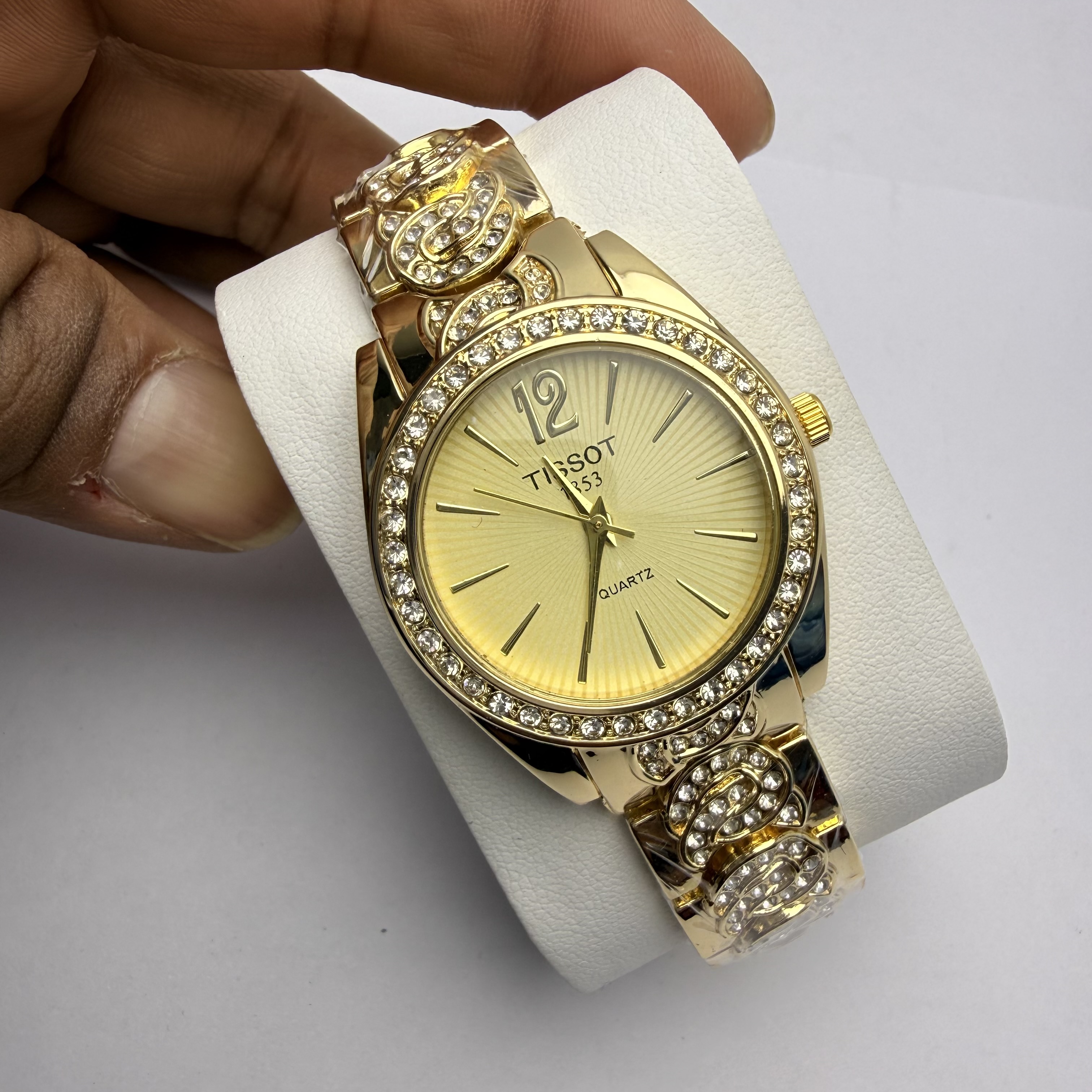Stainless Steel Round Shape Chronograph Design Quartz Ice Watch For Men