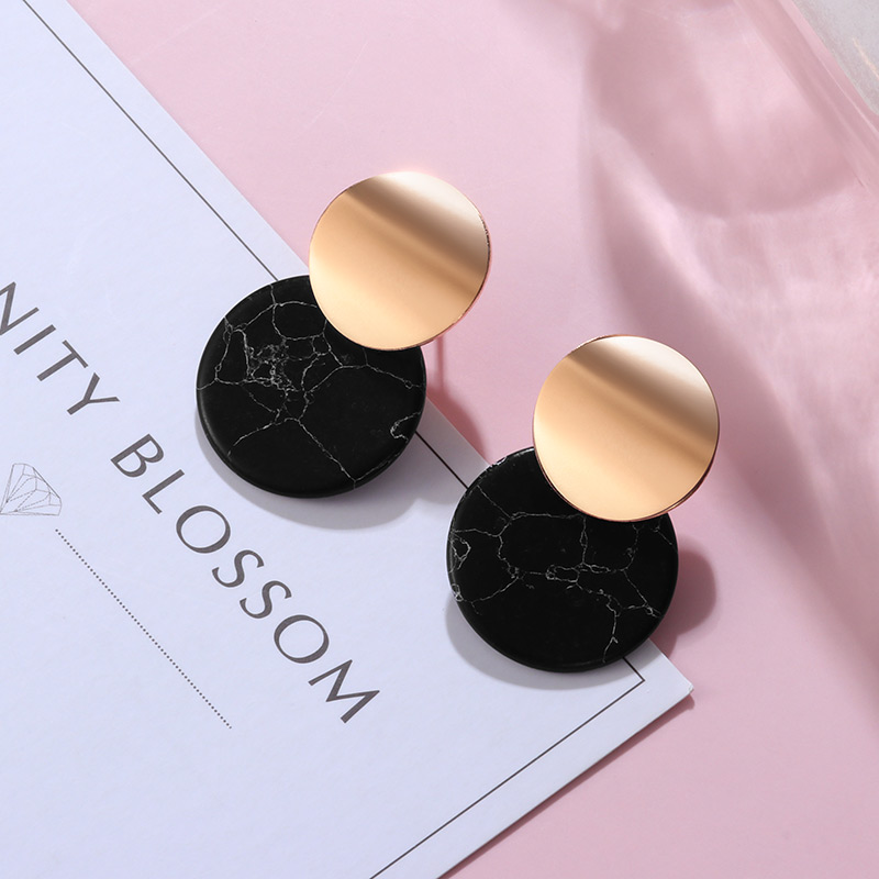 【Happy LifeStore】POXAM New Korean Statet for wo Black Cute Arcylic Geometric Dangle Drop Gold Earings Brincos Fashion
