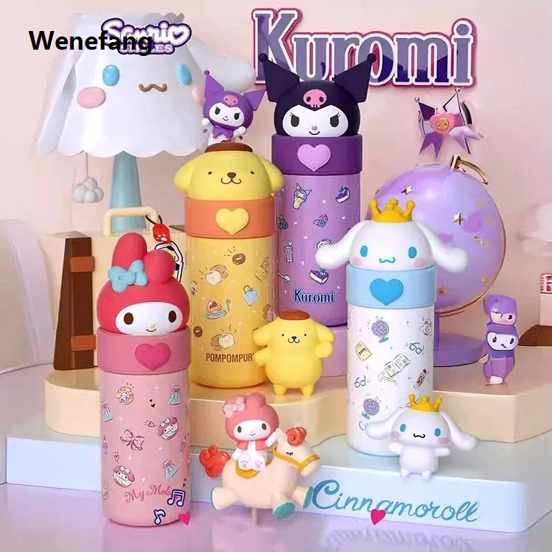 Wenefang Sanrio Hello Kitty Stainless Steel 316 Thermos Anime Kuromi My Luxury Melodys Thermos Cups Student Vacuum Flask Water Bottle Tumbler