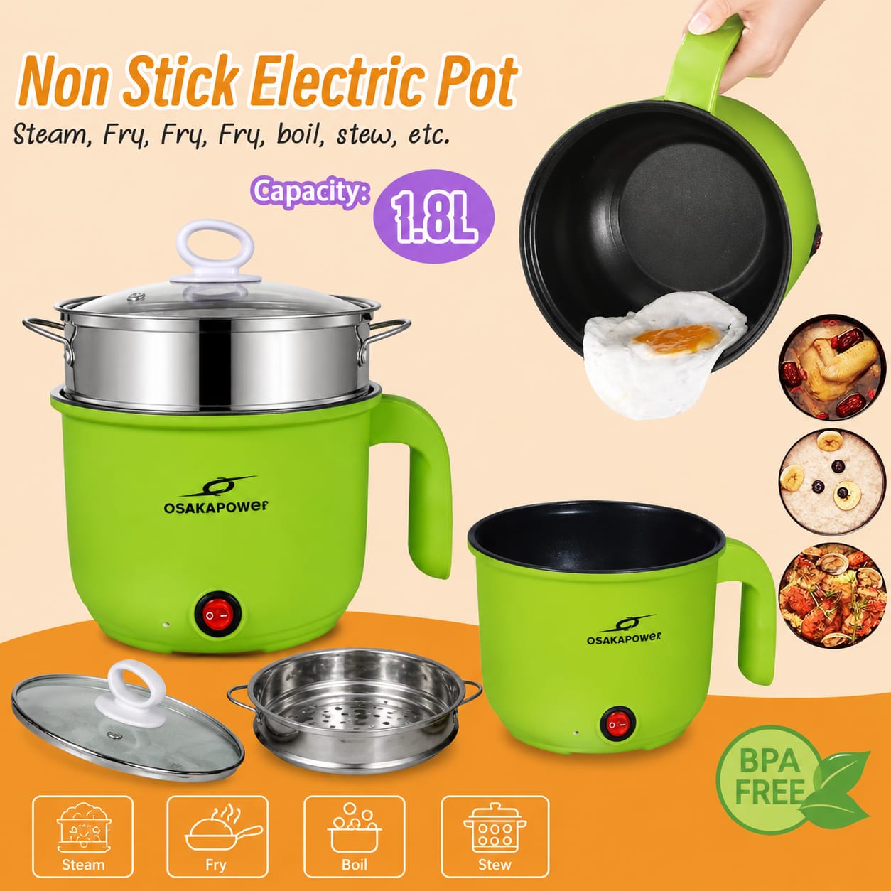 Multifunctional Electric Cooker Dormitory Electric Heating Pot Mini Steamer Soup Pot Multi Cooker