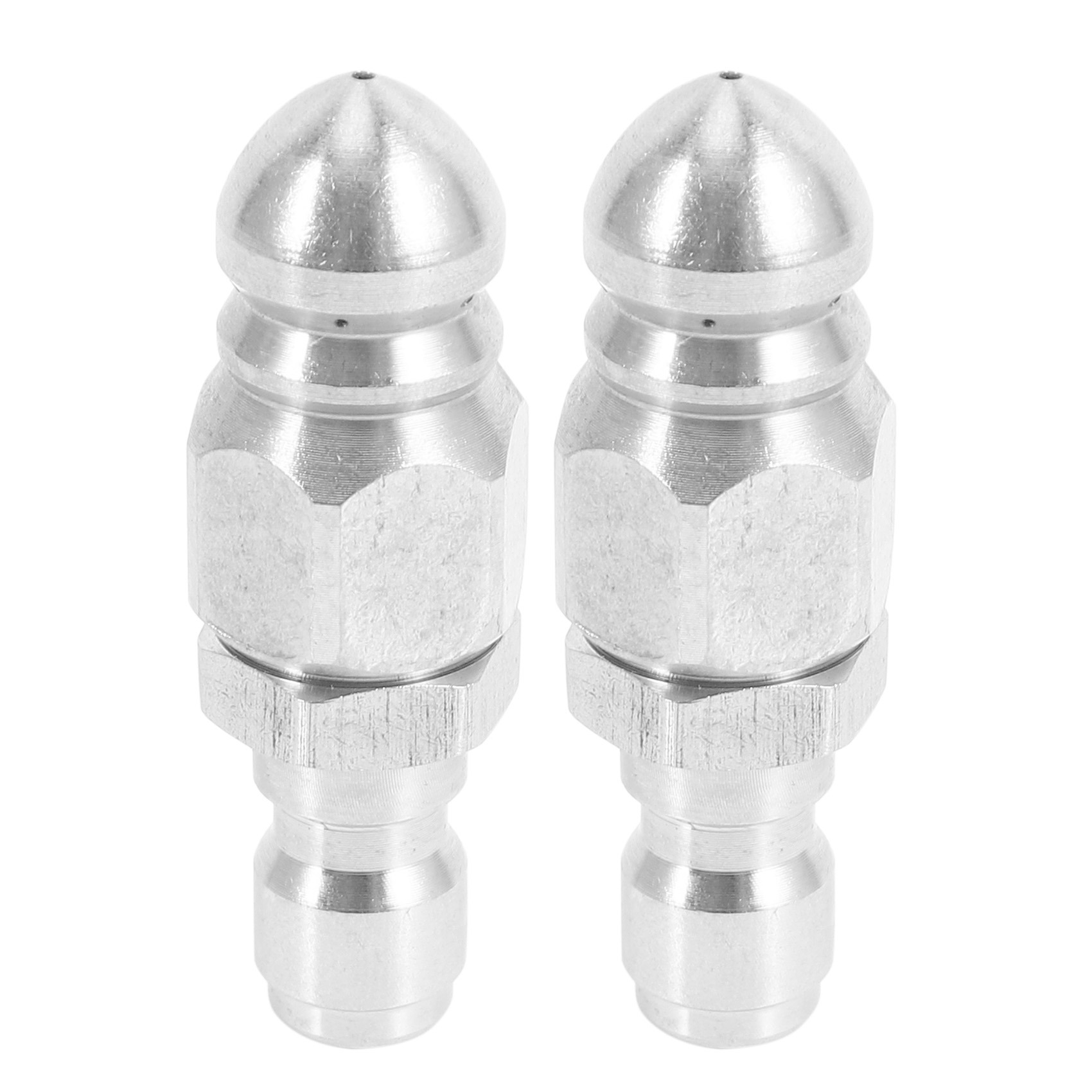 OYPFXMI 2X 1/4 Inch 5000 PSI Sewer Jetter Nozzle Pressure Drain Jetter Hose Nozzle for 1/4 Pressure Washer Quick Connector