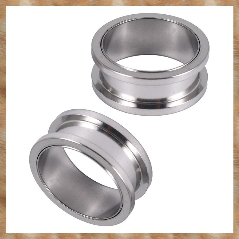 Kqueebee 1 Pair Screw Fit Stainless Steel Ear Plugs Rings Flesh Tunnels Piercing Jewelry Steel Color, 22mm
