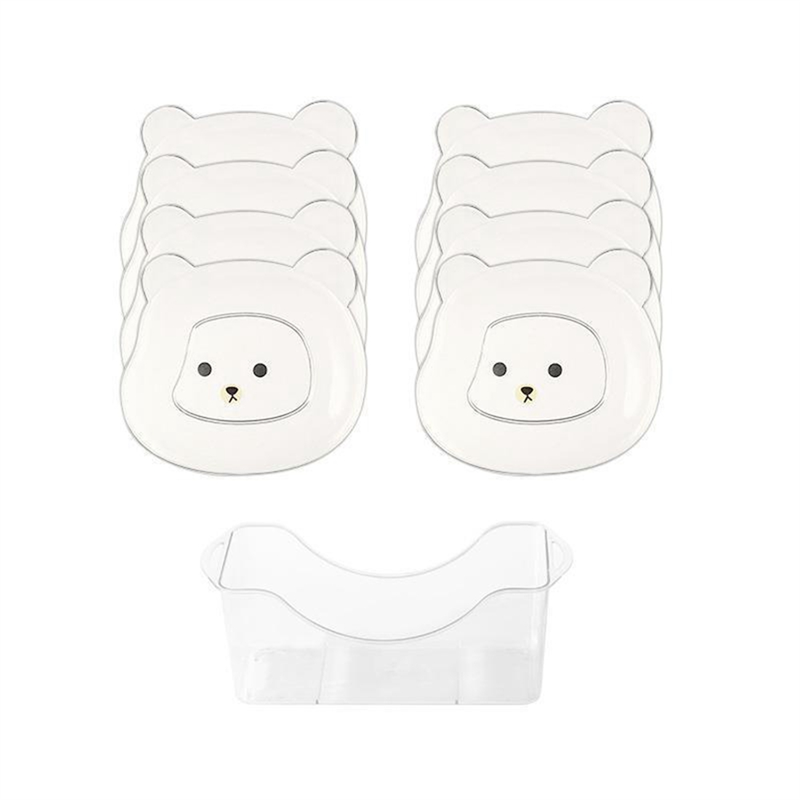 Transparent Cute Cartoon Shape Bear Spit Bone Dish Desktop Trash Tray
