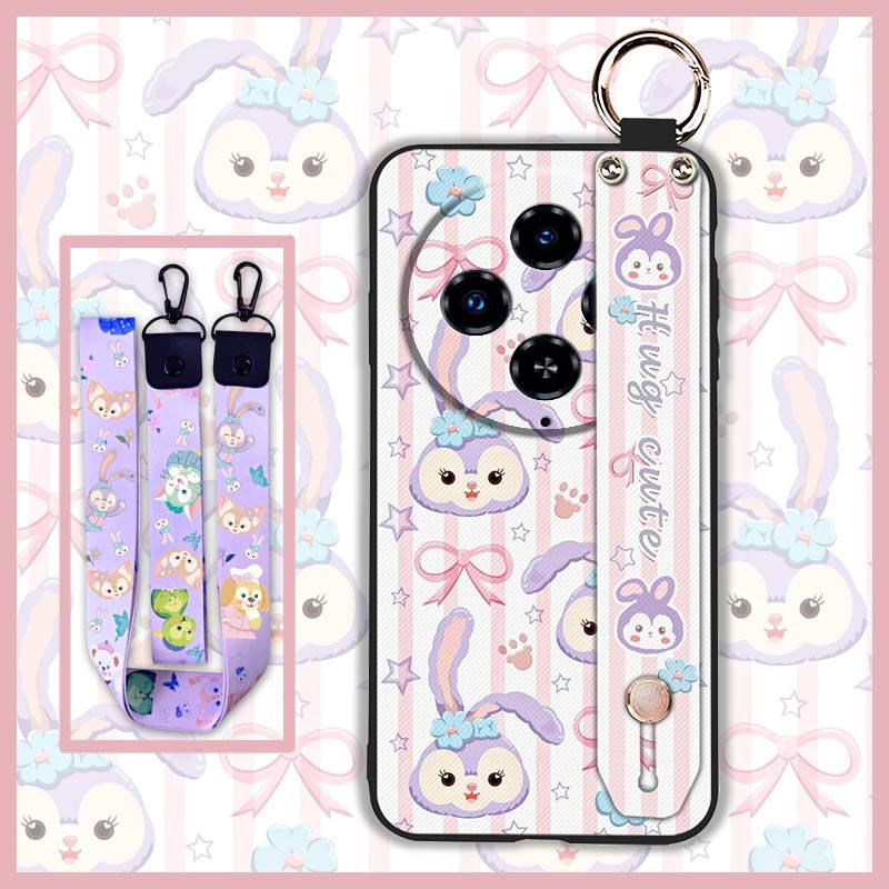 Shockproof Lanyard Phone Case For Oukitel C5 2025 Cartoon Waterproof Kickstand Back Cover Protective Ring Silicone Cute