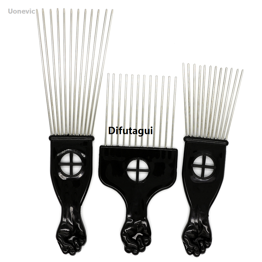 Difutagui Insert curly hair comb styling tool 1 piece African pick Luxury 【2025 Version】 comb stainless steel wide tooth hairbrush metal hairpin