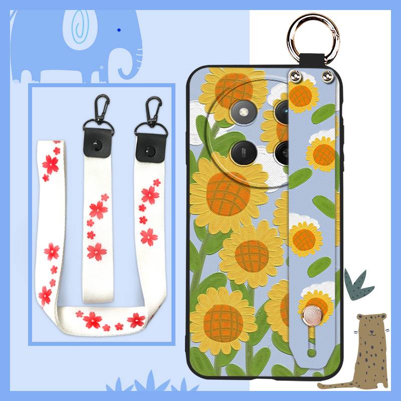 ring Shockproof Phone Case For Honor X60 Pro/X9C 5G Oil Painting Lanyard Back Cover Soft case Waterproof protective