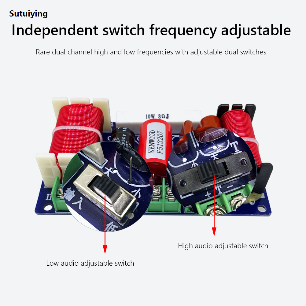 Sutuiying 2-Way Speaker Audio Frequency Divider 2500-3000Hz 250W HiFi Sales promotion Crossover Filter Module Home Theater Audio Modification