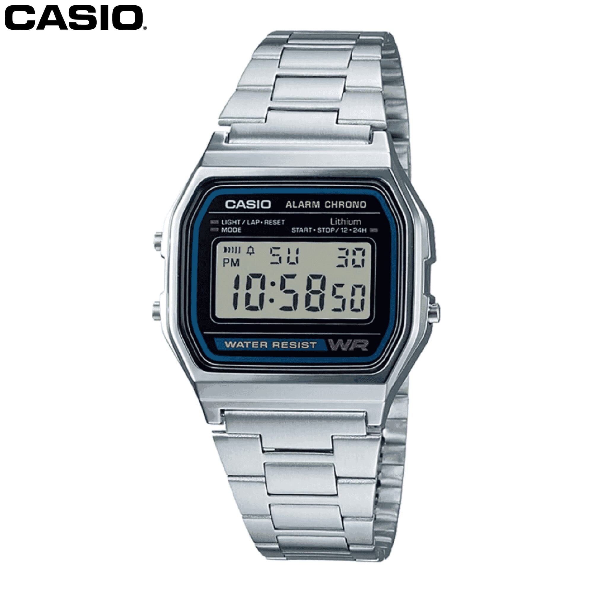 Casio Stainless Steel Digital Watch For Men A158WA-1DF