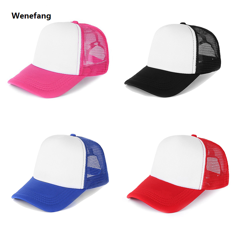 Wenefang Bicolor Duck Tongue Hat Cotton polyester Adjustable Luxury Sponge Net Cap Summer Unisex Sun Hat